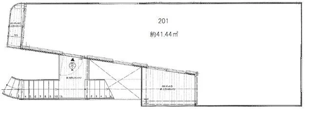 中目黒のスケルトン店舗物件の平面図