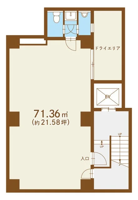 仲御徒町の居抜き店舗の平面図