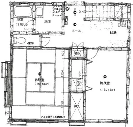 医院の居抜き物件の平面図