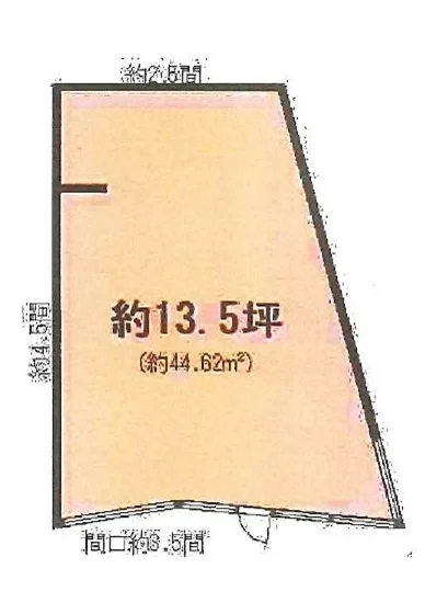 平井のスケルトン店舗物件の平面図