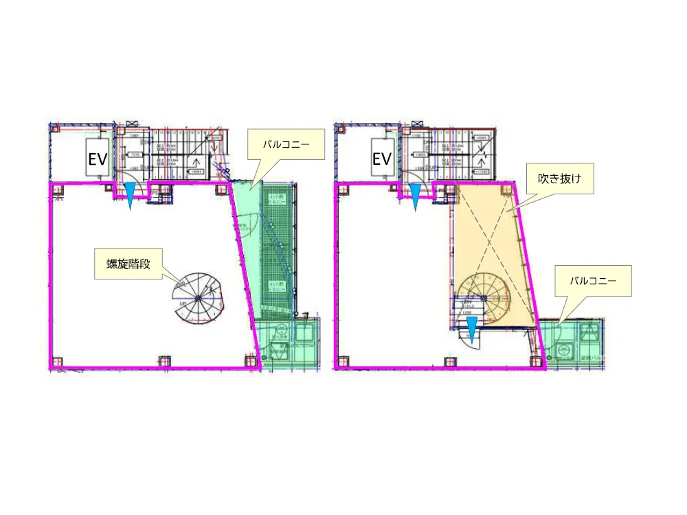 貸店舗(事務所仕様)の平面図