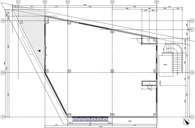 貸店舗(スケルトン)の平面図