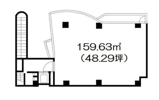 恵比寿のスケルトン店舗物件の平面図