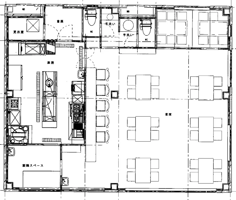 土呂の居抜き店舗の平面図
