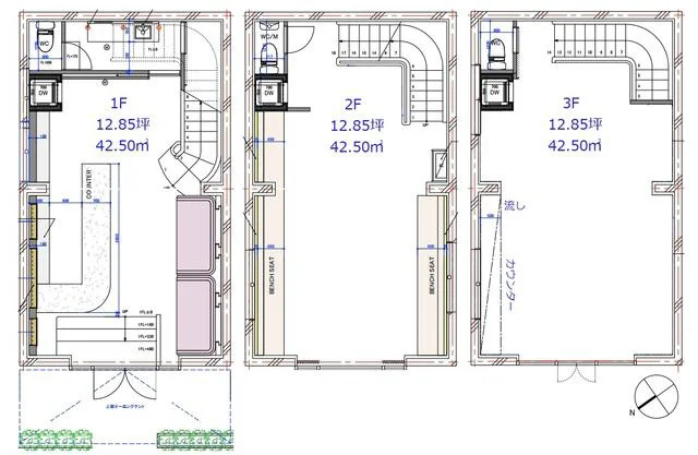 表参道の居抜き店舗の平面図