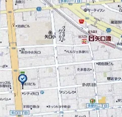 矢口渡のスケルトン物件の地図