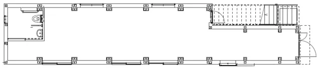 馬喰町のスケルトン店舗物件の平面図