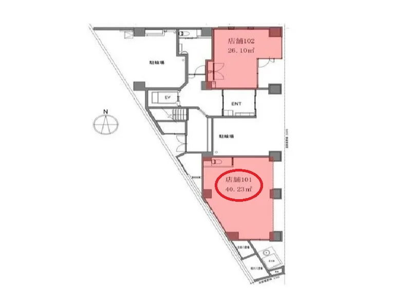 東中野のスケルトン物件の平面図