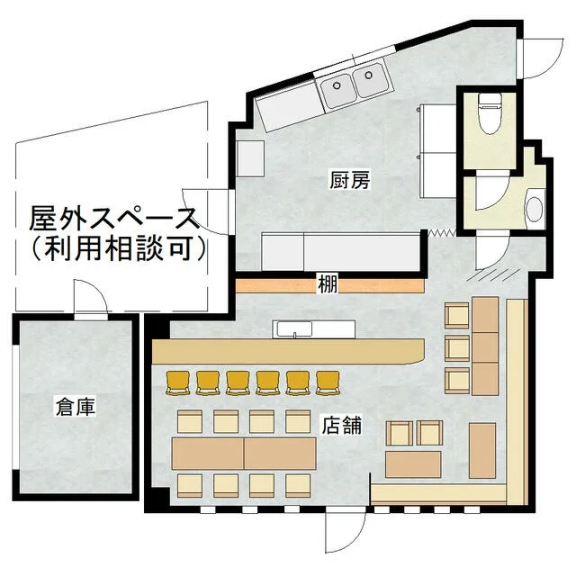 清瀬の居酒屋居抜きの平面図