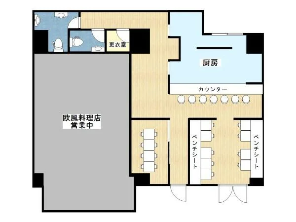 たまプラーザのラーメン居抜きの平面図