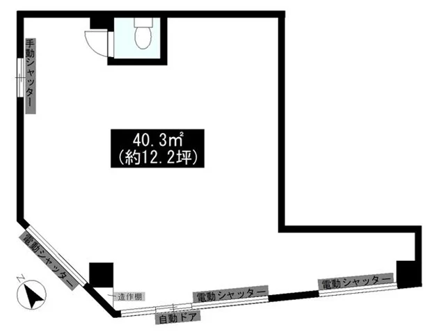 上板橋の事務所仕様店舗物件の平面図