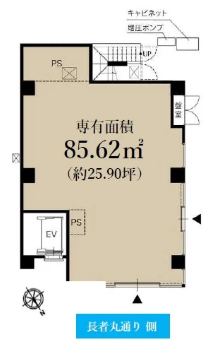貸店舗(スケルトン)の平面図