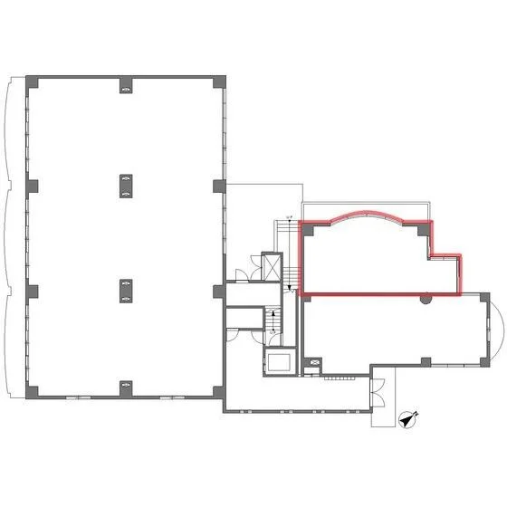 狭山ヶ丘のスケルトン店舗物件の平面図