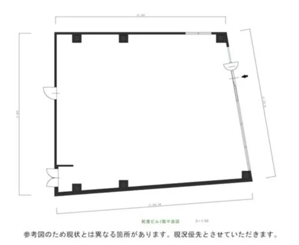 自由が丘のスケルトン物件の平面図