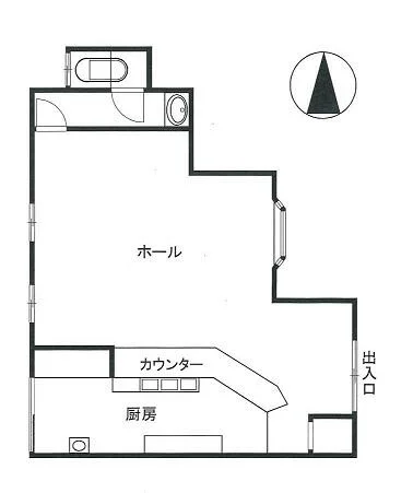 橋本のスナック・パブ居抜きの平面図
