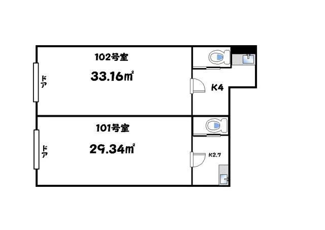 東中野の居抜き店舗の平面図