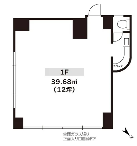 貸店舗(事務所仕様)の平面図