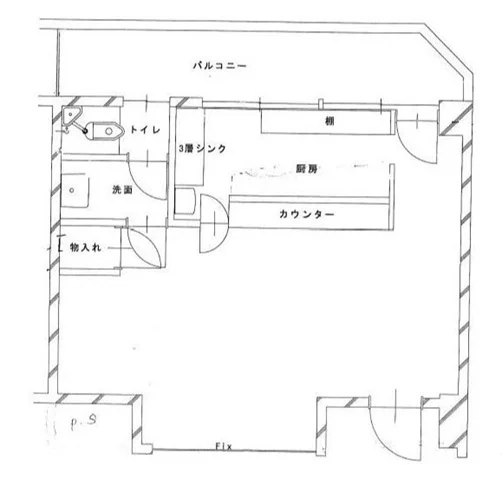 相模原の居抜き店舗の平面図