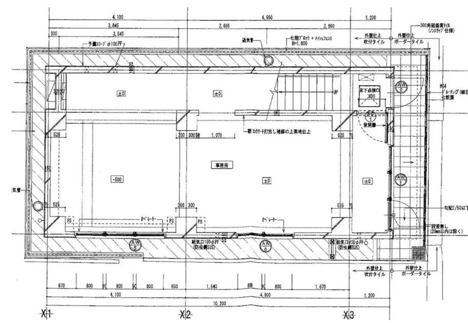 貸店舗(スケルトン)の平面図