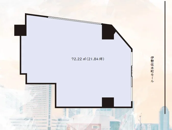 貸店舗(スケルトン)の平面図