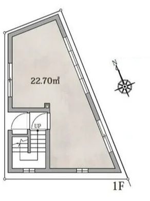 芝浦ふ頭のスケルトン店舗物件の平面図