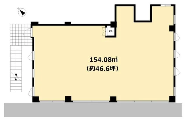 表参道の居抜き店舗の平面図