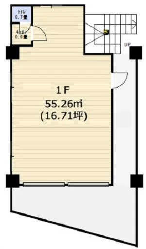 日暮里の事務所仕様物件の平面図