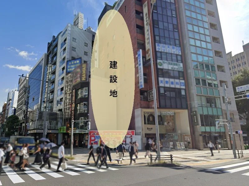 表参道のスケルトン店舗物件の外観