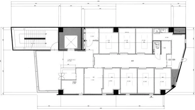 エステの居抜き物件の平面図