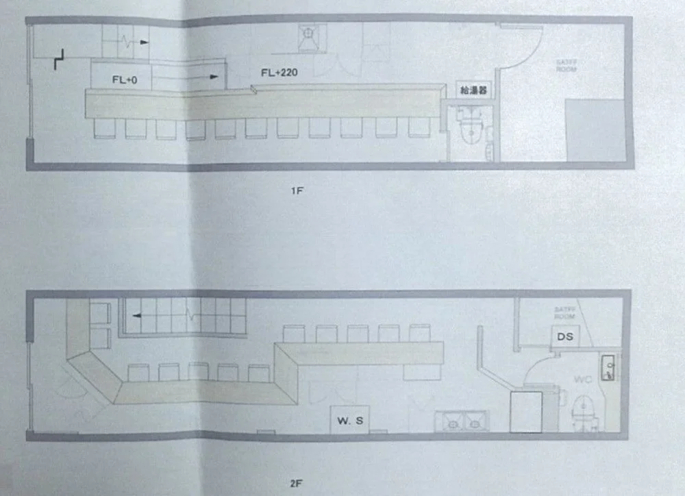 神田のBAR・ショットバー居抜きの平面図