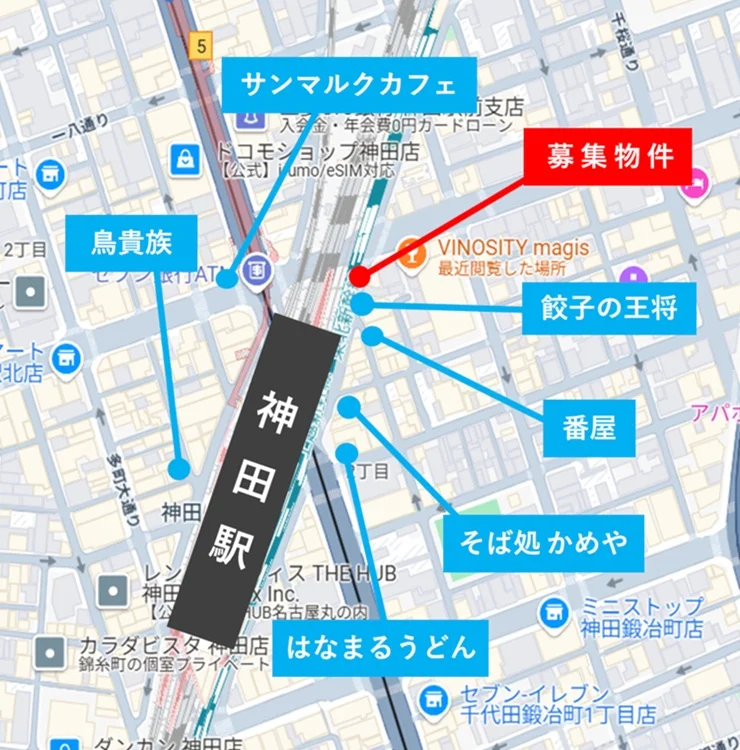 BAR・ショットバーの居抜き物件の地図