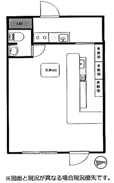 居酒屋の居抜き物件の平面図