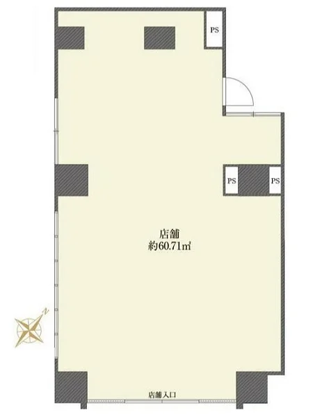貸店舗(事務所仕様)の平面図