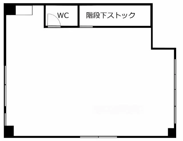 四谷三丁目の事務所仕様店舗物件の平面図