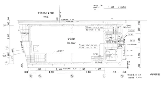 自由が丘のスケルトン物件の平面図