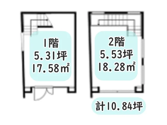 貸店舗(スケルトン)の平面図