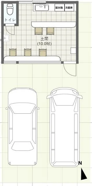 的場の居抜き店舗の平面図