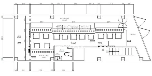 小岩の居抜き店舗の平面図