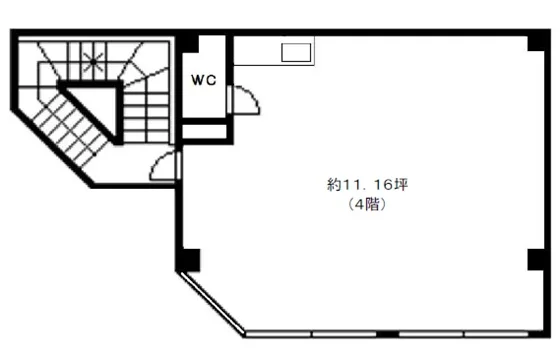 大宮のスケルトン店舗物件の平面図