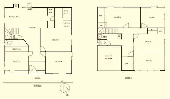 石川町の事務所仕様物件の平面図
