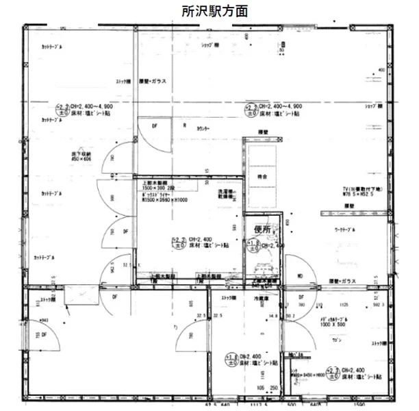 所沢のスケルトン物件の平面図