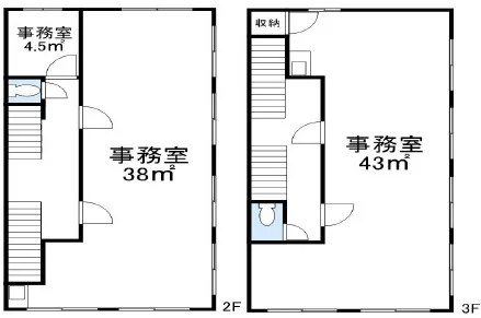 志木の事務所仕様物件の平面図