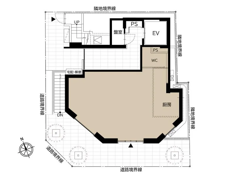 貸店舗(スケルトン)の平面図