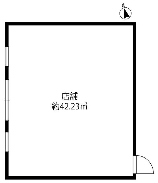 宮崎台のスケルトン店舗物件の平面図