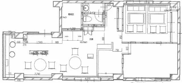 国立の居抜き店舗の平面図