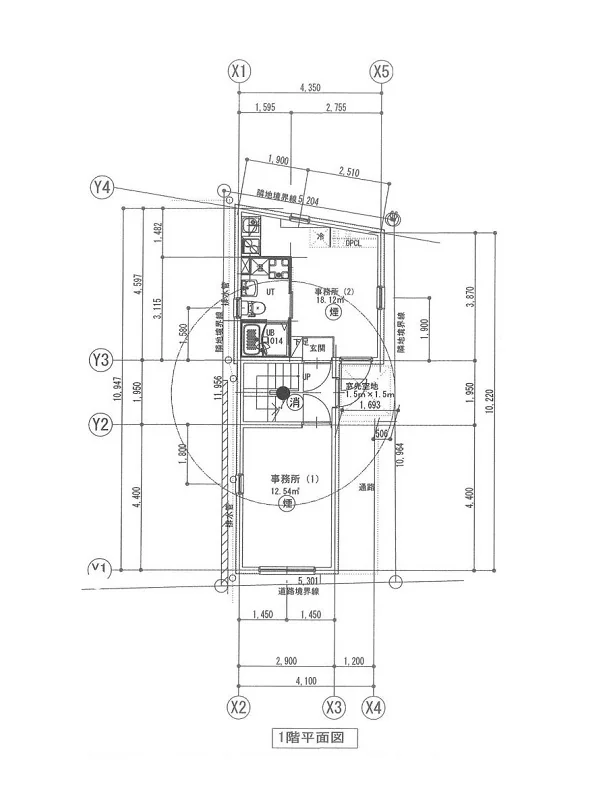 本蓮沼のスケルトン店舗物件の平面図
