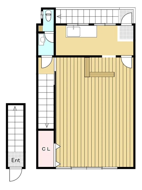 蒲生の居抜き店舗の平面図