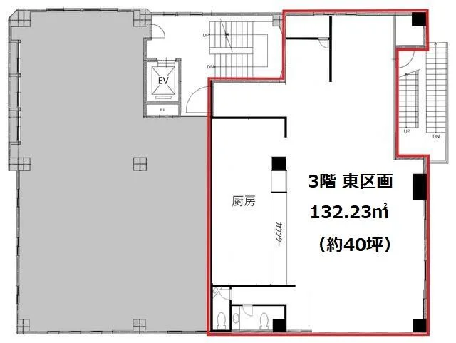 居酒屋の居抜き物件の平面図