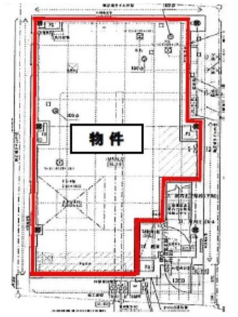 貸店舗(スケルトン)の平面図
