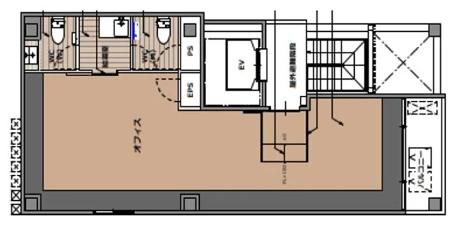 貸店舗(事務所仕様)の平面図